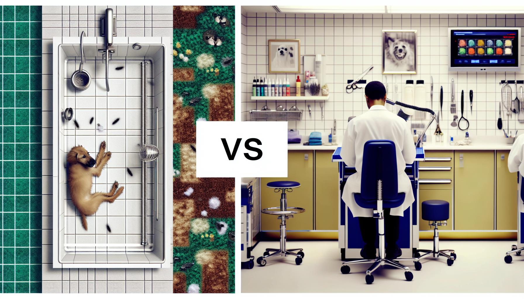 At-Home Flea Bath vs. professional Groomer Services