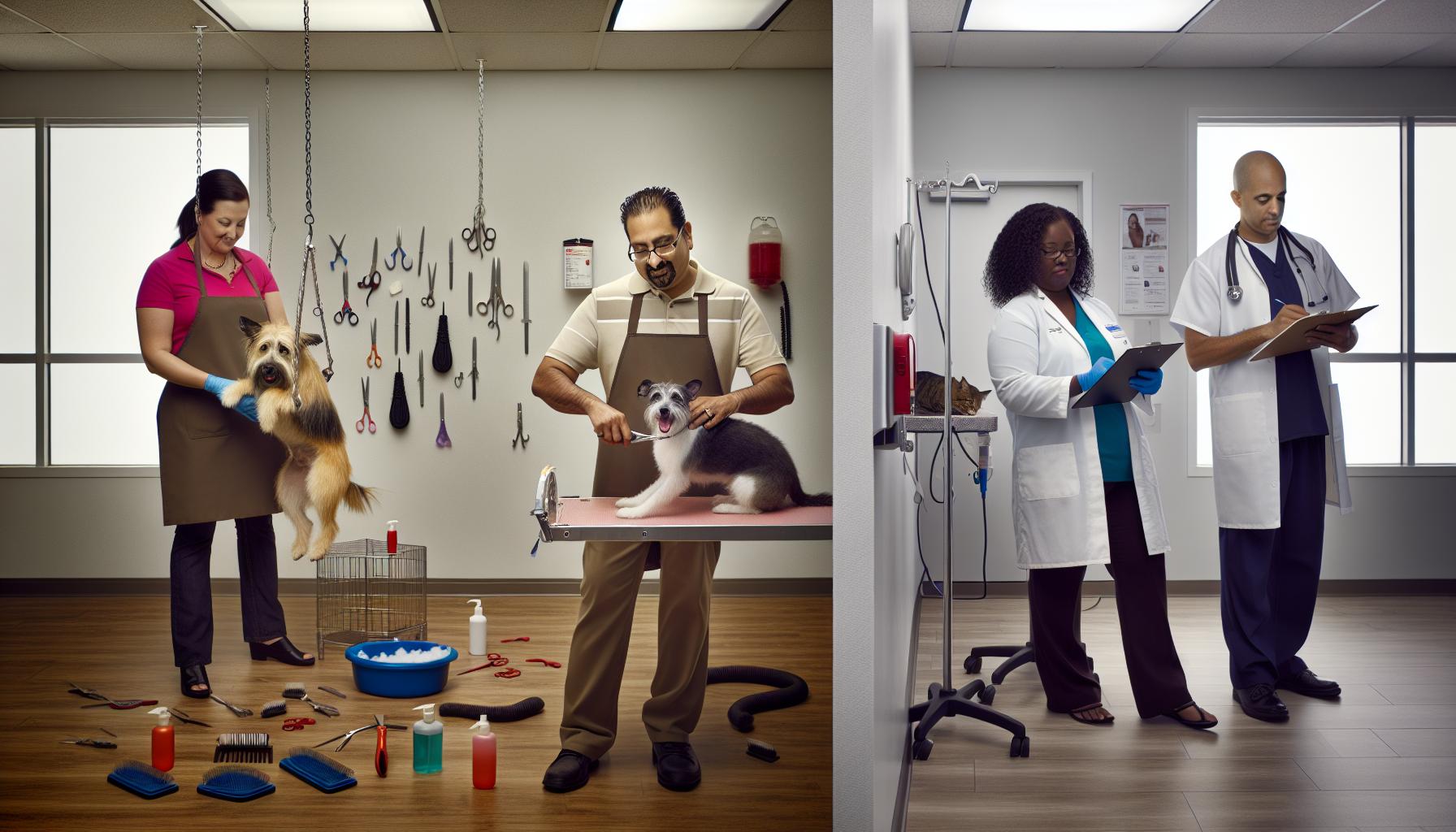 Key differences Between Groomers and Veterinary Staff