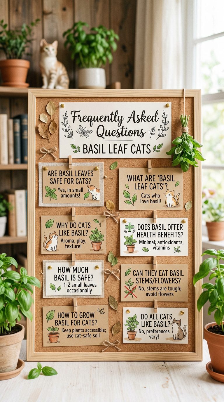 Is Basil Leaf Safe for Cats? 10 Crucial Facts & Vet Tips 11 basil leaf cats - Frequently Asked Questions (AI Generated Image)