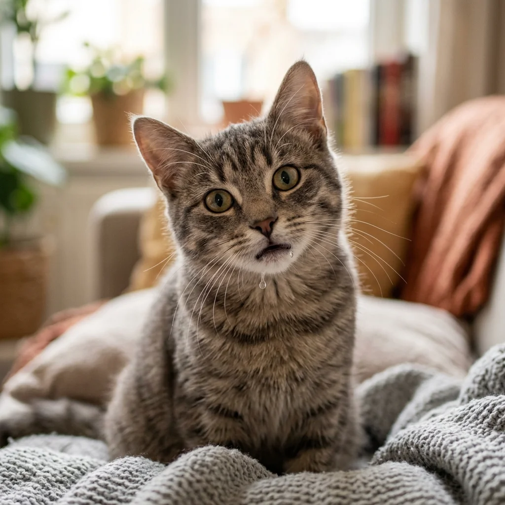 cat drooling featured (AI Generated Image)
