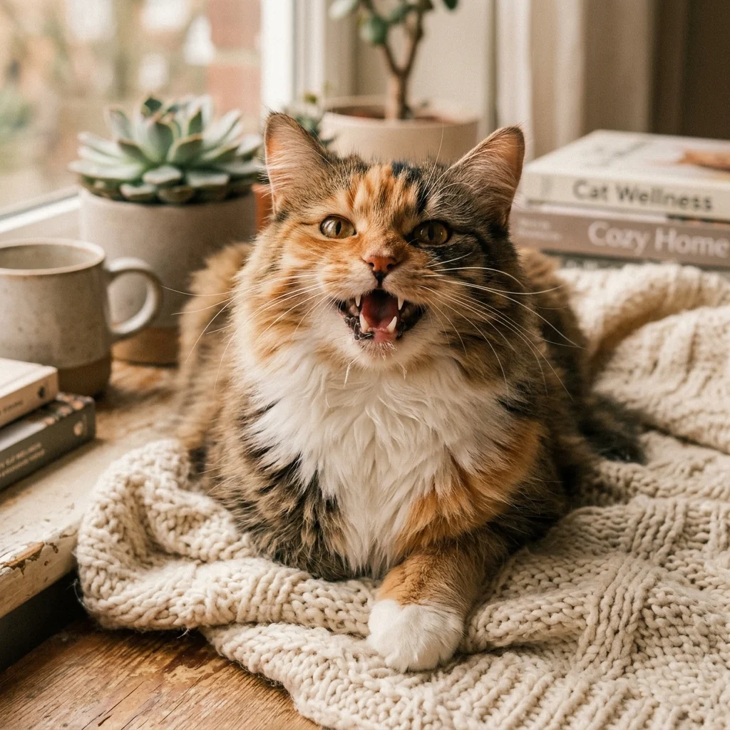 cat drooling Feline Stomatitis & Chronic Oral Inflammation (AI Generated Image)